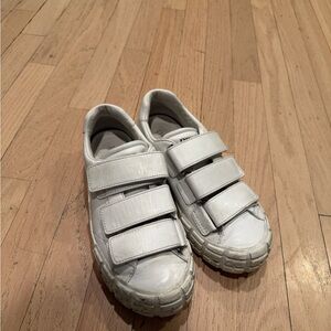 Prada White Velcro Sneakers
